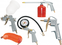Набор пневмоинструмента 5 предметов (Краскораспылитель FUBAG с верхним бачком)