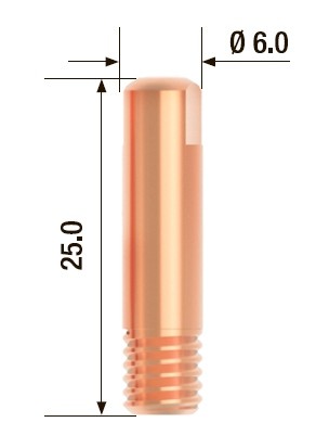 Контактный наконечник FUBAG M6х25 мм ECU D=0.9 мм (25 шт.)