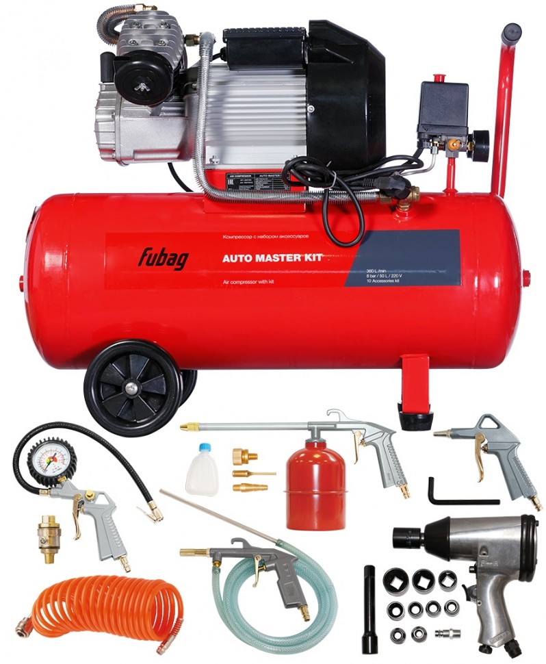 Компрессор FUBAG AUTO MASTER KIT + 10 предметов