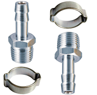 Набор FUBAG: Разъемное соединение рапид (муфта) FUBAG, елочка 8мм + разъемное соединение рапид (штуцер), елочка 8мм + 2 обжимных кольца 8x13мм, блистер