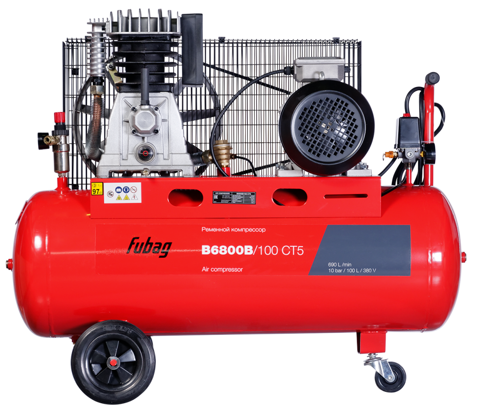 Ременной одноступенчатый компрессор FUBAG B6800B/100 CT5