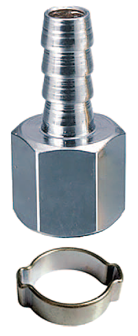 Переходник FUBAG 1/4"F на елочку 8мм с обжимным кольцом 8х13мм