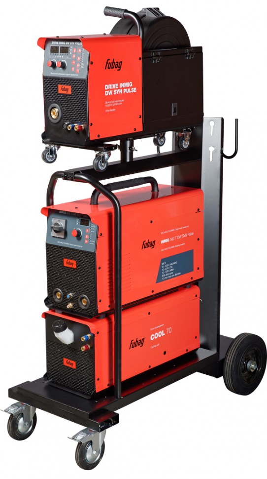 Сварочный полуавтомат FUBAG INMIG 500T DW SYN PULSE + подающий механизм DRIVE INMIG DW SYN PULSE + горелка FB 500 3m + блок охлаждения + тележка + Шланг пакет 5м