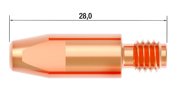 Контактный наконечник FUBAG M6х28 мм CuCrZr D=0.8 мм (25 шт.)