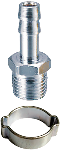 Переходник FUBAG 1/4"M на елочку 6мм с обжимным кольцом 6x11мм