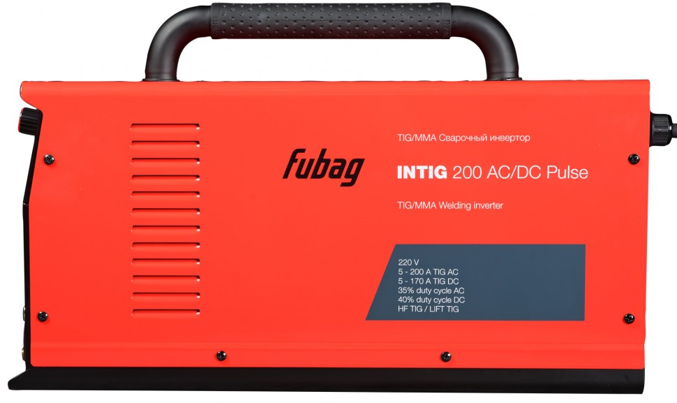 Сварочный инверторный аргонодуговой аппарат FUBAG INTIG 200 AC/DC PULSE с горелкой FB TIG 26 5P 4m