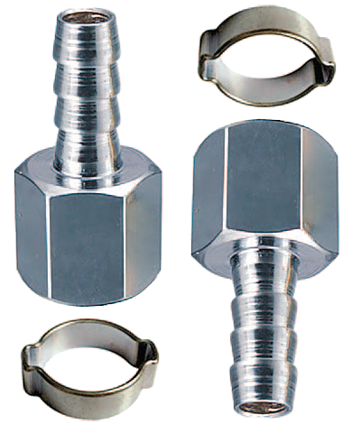 Переходник FUBAG 1/4"M на елочку 6мм с обжимным кольцом 6x11мм, блистер 2шт