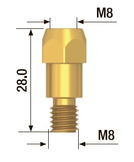Адаптер контактного наконечника FUBAG M8*28 мм (5 шт.)