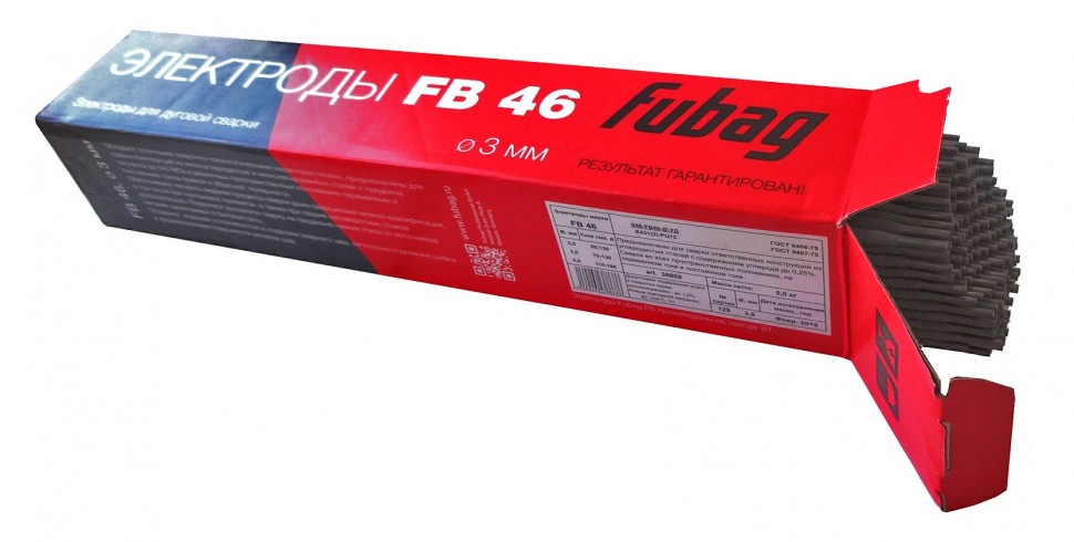 Электрод сварочный FUBAG с рутилово-целлюлозным покрытием FB 46 D 3.0 мм (пачка 5 кг)